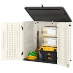 185 Gallon Waterproof Deck Box with Openable Top & Lockable Doors