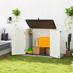 185 Gallon Waterproof Deck Box with Openable Top & Lockable Doors