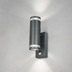 4lite Marinus GU10 Bi-Directional Outdoor Wall Light with PIR - Anthracite