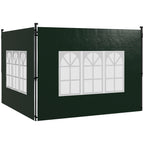 Gazebo Sidewalls with Window for 3x3(m) or 3x6m Gazebo Canopy, 2 Pack Sides Replacement, Green
