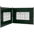 Gazebo Sidewalls with Window for 3x3(m) or 3x6m Gazebo Canopy, 2 Pack Sides Replacement, Green