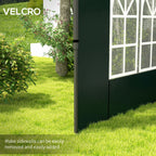 Gazebo Sidewalls with Window for 3x3(m) or 3x6m Gazebo Canopy, 2 Pack Sides Replacement, Green