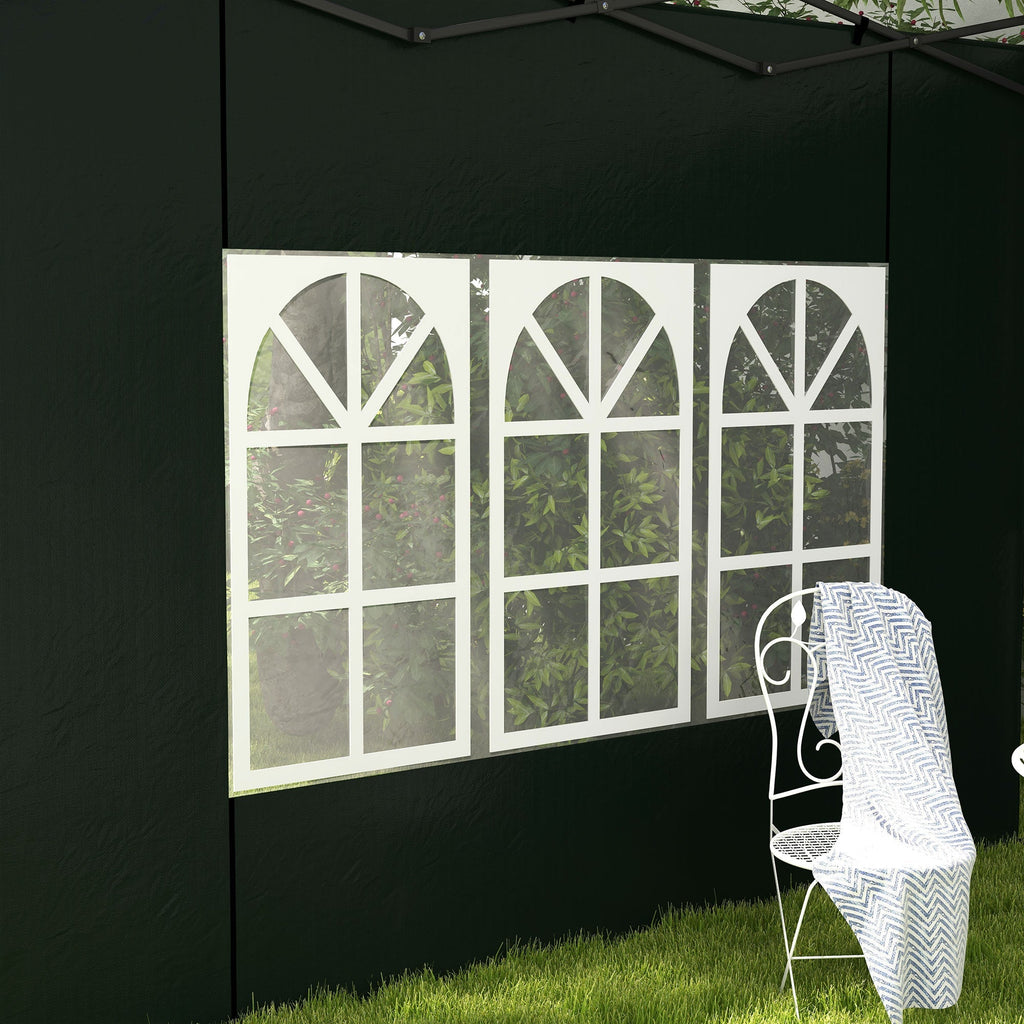 Gazebo Sidewalls with Window for 3x3(m) or 3x6m Gazebo Canopy, 2 Pack Sides Replacement, Green