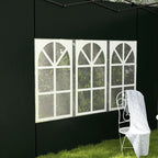 Gazebo Sidewalls with Window for 3x3(m) or 3x6m Gazebo Canopy, 2 Pack Sides Replacement, Green