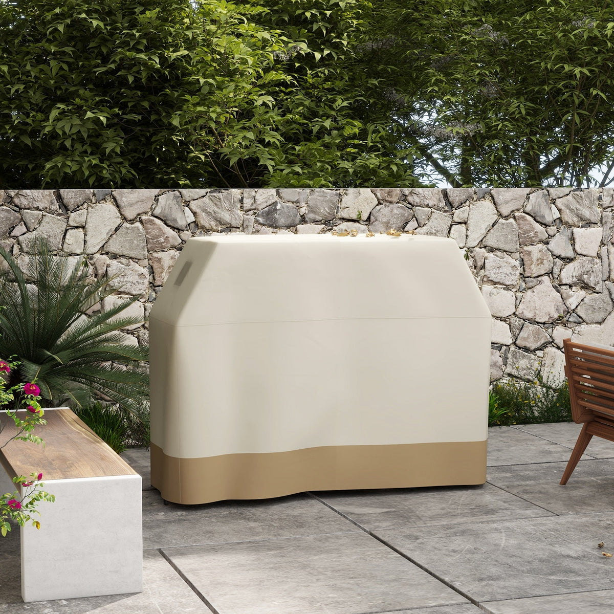 300D Oxford Fabric Barbecue Covers for Rectangular Gas Grill, 152 x 66 x 115cm, Beige