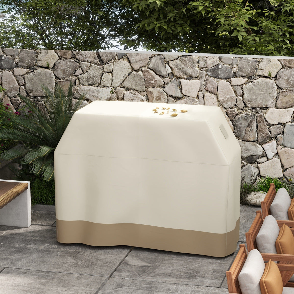 300D Oxford Fabric Barbecue Covers for Rectangular Gas Grill, 152 x 66 x 115cm, Beige