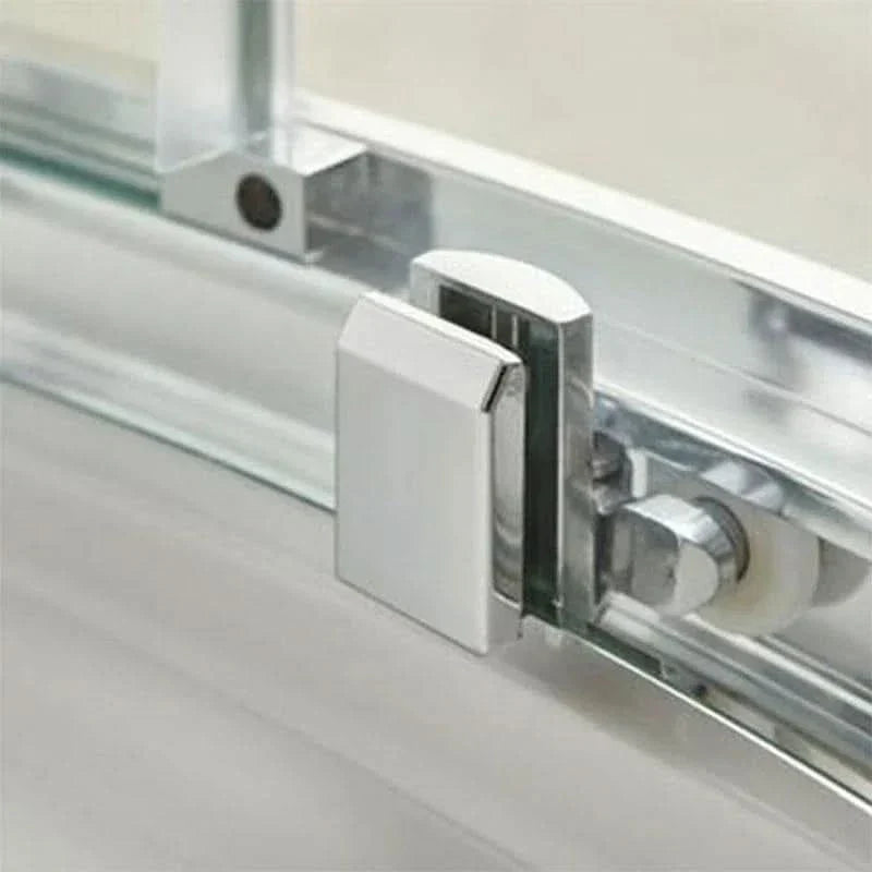 Oasis 8mm Glass Recessed Sliding Shower Door - Chrome