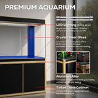 Aqua Dream Fish Tank 220 Gallon Tempered Glass Aquarium Black and Gold