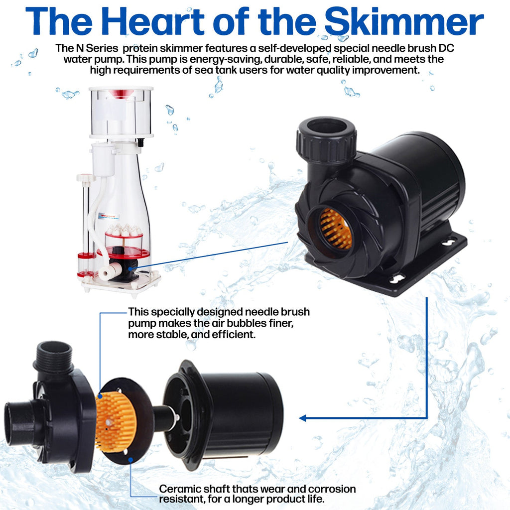 Protein Skimmer 70-150 Gal Ocean Coral Reef Fish Saltwater Aquarium Pump AD-N130 PLUS