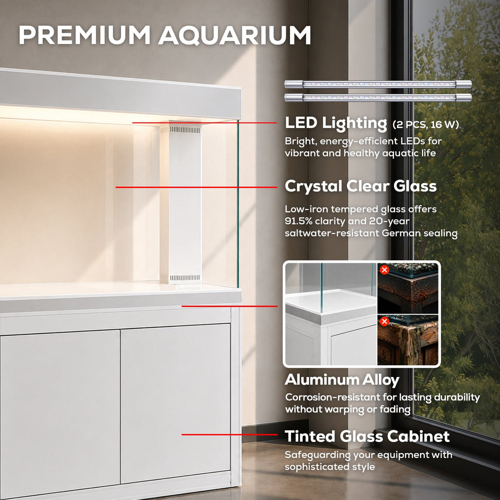 110 Gallon Aquarium with Stand | Premium Glass Fish Tank