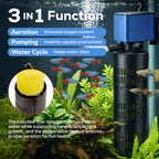 Aqua Dream 3in1 Aquarium Internal Filter Water Pump Oxygen 475 GPH