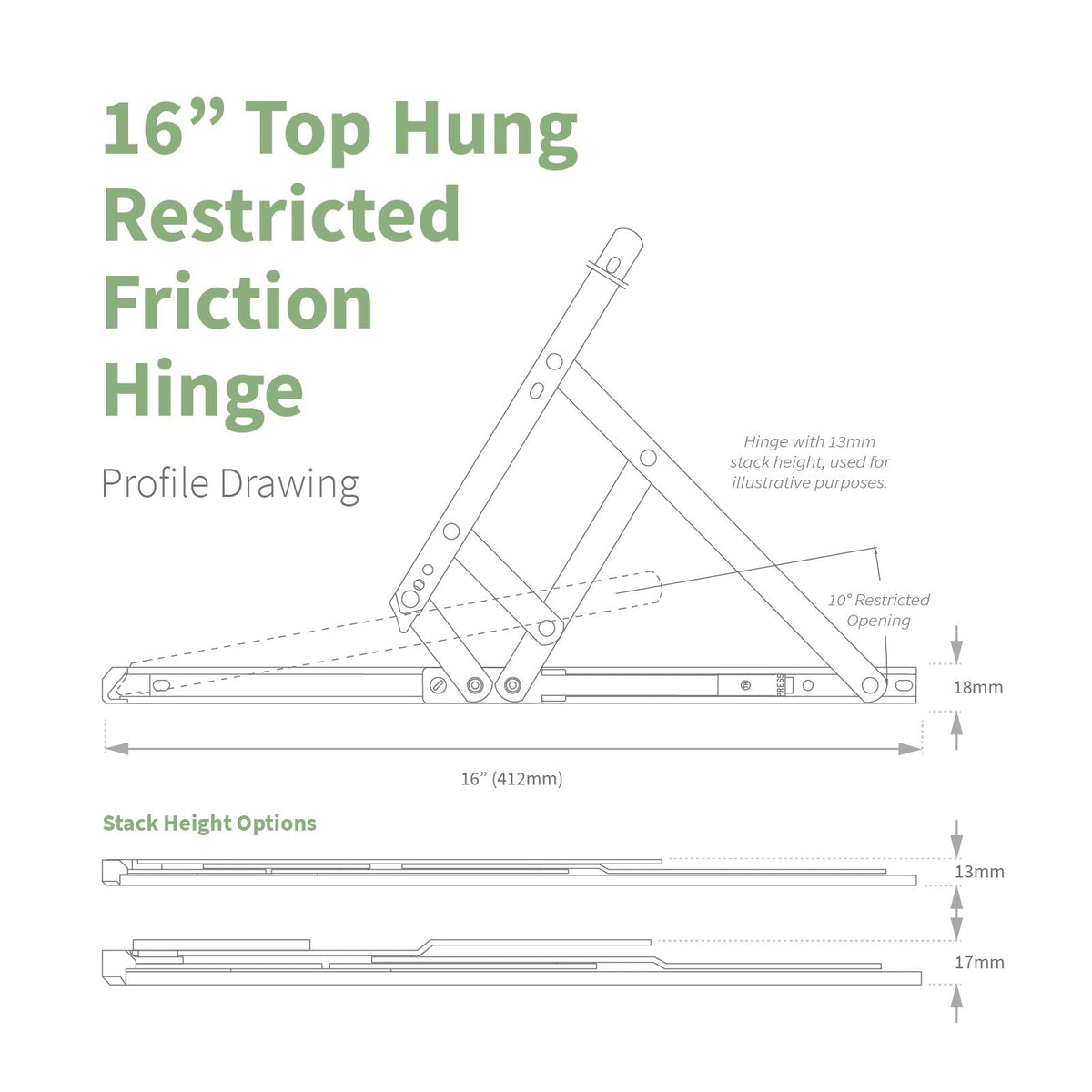 Securistyle Restricted Window Friction Hinge (Top Hung)