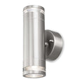 4lite Marinus GU10 Bi-Directional Outdoor Wall Light without PIR - Stainless Steel - Maplin