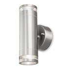 4lite Marinus GU10 Bi-Directional Outdoor Wall Light without PIR - Stainless Steel - Maplin