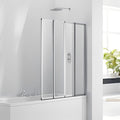 Aquaglass 3mm Bath Screen with 4 Folding Panels - 1400 x 850mm