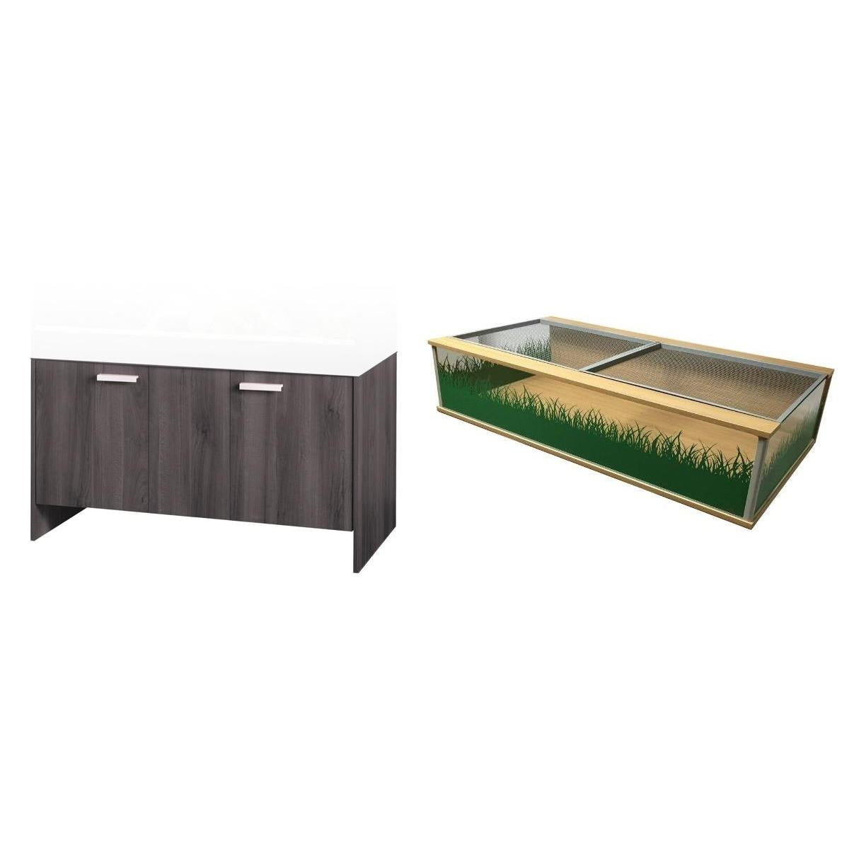 Vivexotic Large Grey Tortoise Table & Cabinet – Set of 2 – Used/Ex-Demo