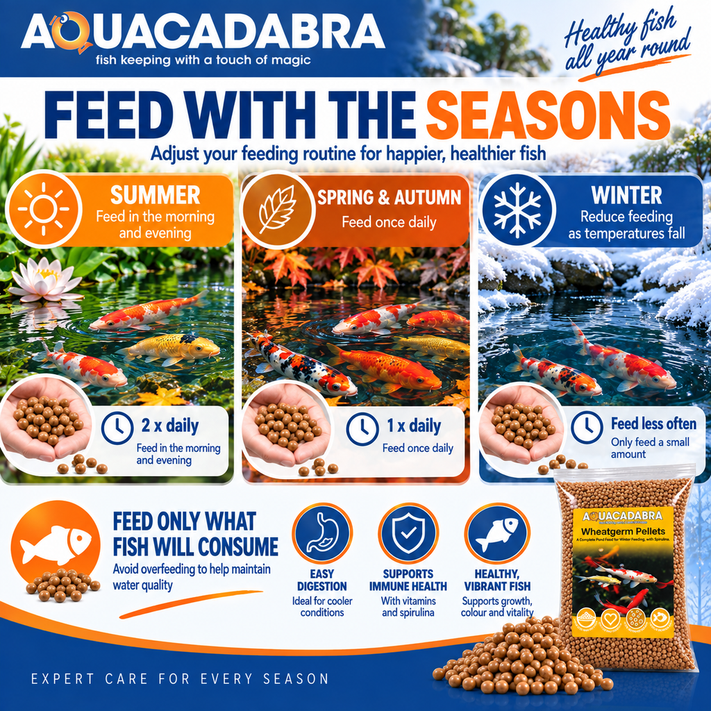 Aquacadabra Wheatgerm Pellets + SuperFish Pond Heater