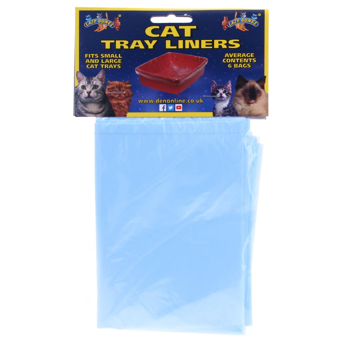 Lazy Bones Cat Tray Liners 6-Pack - Fits All Sizes