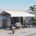 12' x 10' Retractable Electric Awning with Remote, Manual Crank & UV Protection, Cream White