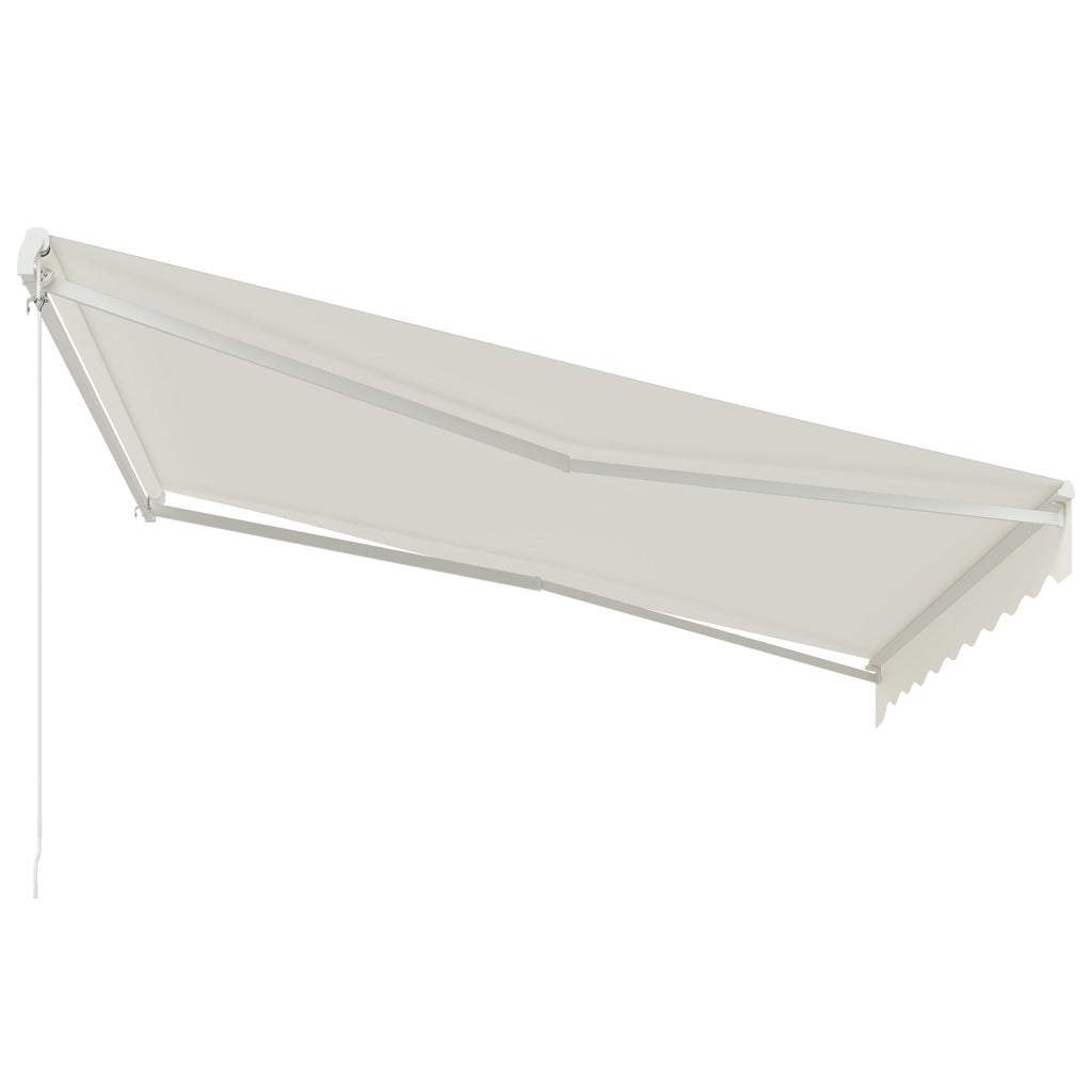 12' x 10' Retractable Electric Awning with Remote, Manual Crank & UV Protection, Cream White