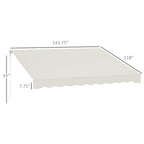 12' x 10' Retractable Electric Awning with Remote, Manual Crank & UV Protection, Cream White