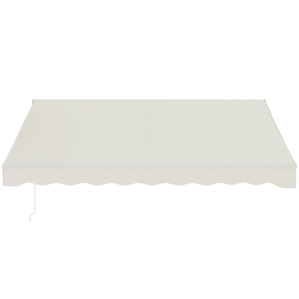 12' x 10' Retractable Electric Awning with Remote, Manual Crank & UV Protection, Cream White