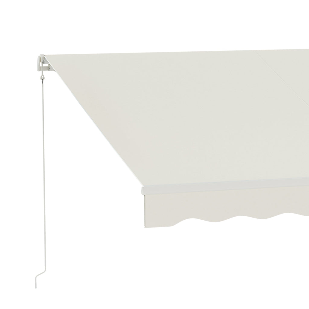 12' x 10' Retractable Electric Awning with Remote, Manual Crank & UV Protection, Cream White