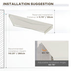 12' x 10' Retractable Electric Awning with Remote, Manual Crank & UV Protection, Cream White