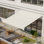 12' x 10' Retractable Electric Awning with Remote, Manual Crank & UV Protection, Cream White