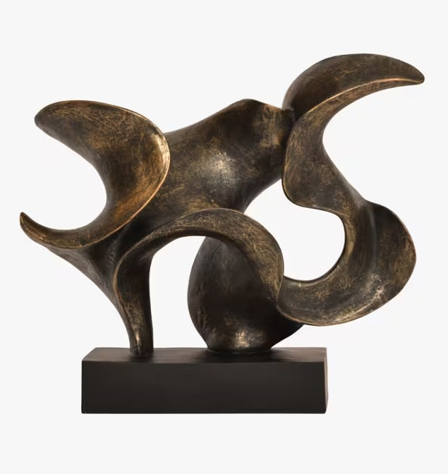 Libra Interiors Romulus Modern Abstract Sculpture H39.5cm - Antique Bronze