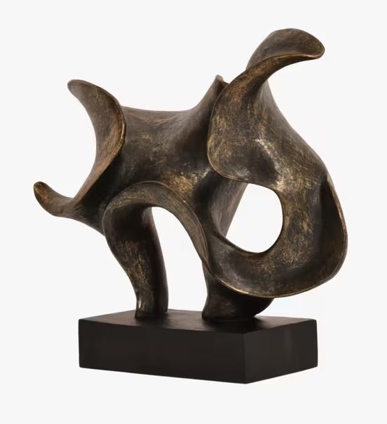 Libra Interiors Romulus Modern Abstract Sculpture H39.5cm - Antique Bronze