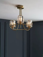 Bay Lighting Lyon 3 Arm Semi Flush Dimmable Ceiling Light - Antique Brass