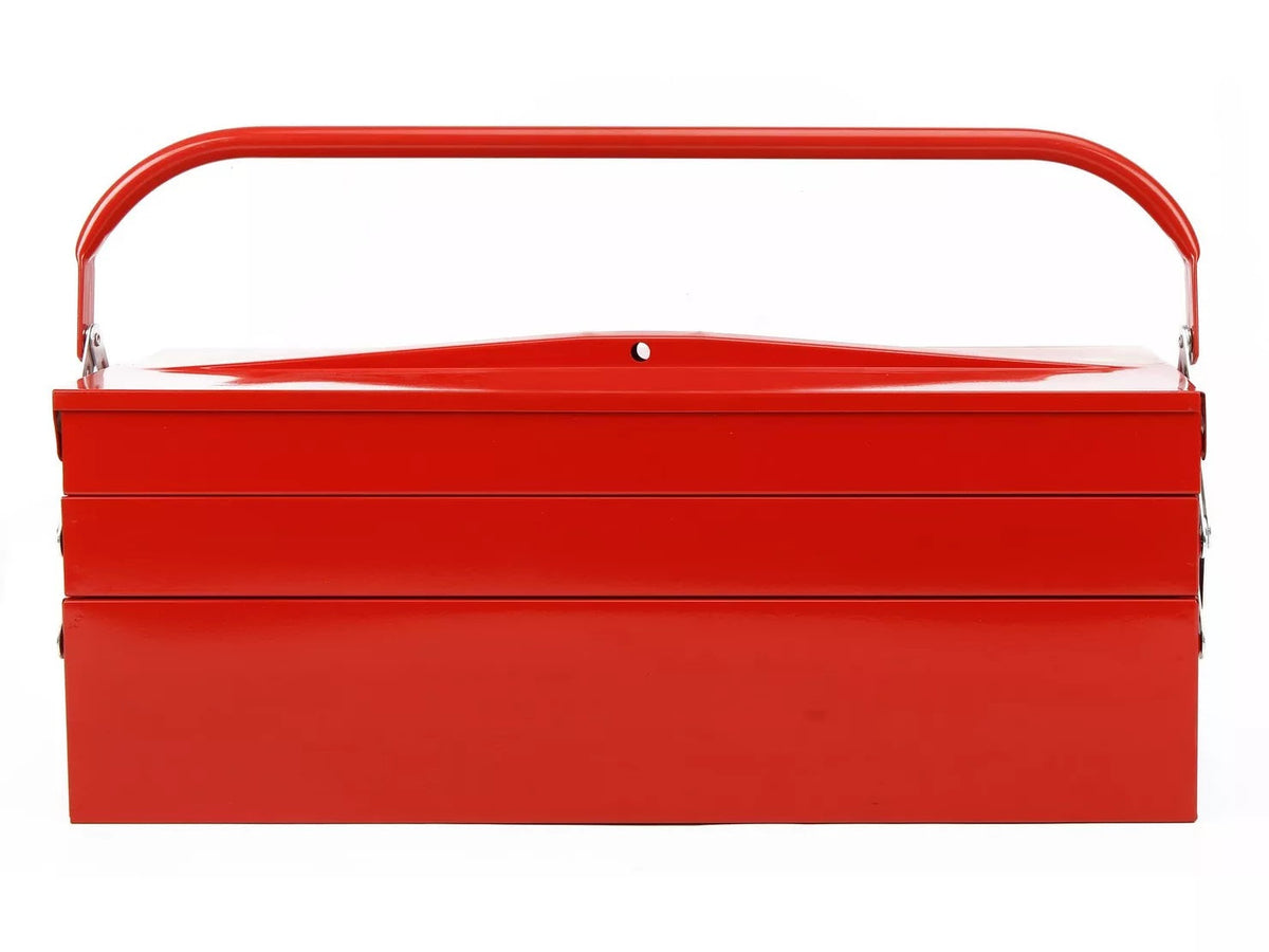 Halfords Cantilever Heavy Duty Metal Tool Box 56.5 x 21.2 x 22.2cm - Red