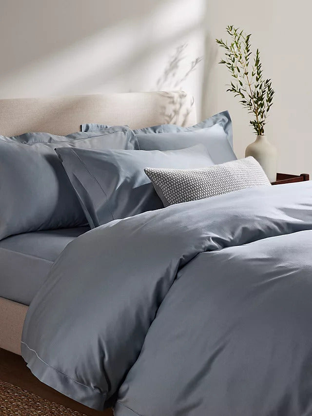 John Lewis Soft & Silky 800 Thread Count Super King Duvet Cover - Ice Blue - Kazoop 