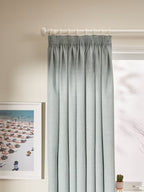 John Lewis Textured Thermal Pencil Pleat Curtains 228 x 228cm - Duck Egg