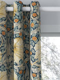 Morris & Co. Pimpernel Pair Thermal Lined Eyelet Curtains 228 x 137cm - Teal - Kazoop 