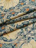 Morris & Co. Pimpernel Pair Thermal Lined Eyelet Curtains 228 x 137cm - Teal
