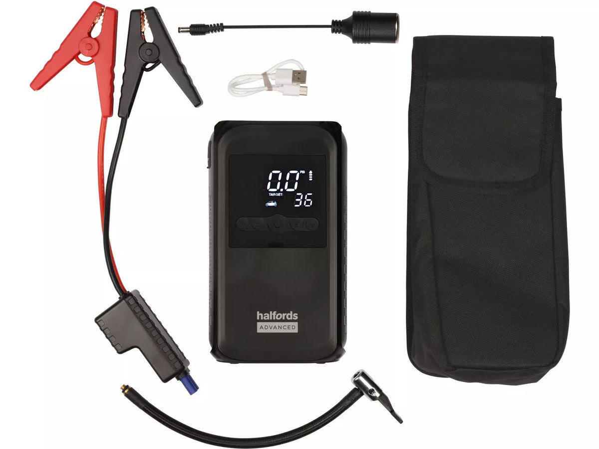 Halfords Advanced 5-in-1 Jump Starter & Power Bank with LED Torch - Black