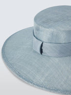 John Lewis Katy Sinamay Down Wide Brim Ascot Wedding Occasion Hat - Blue