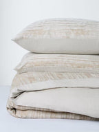 John Lewis Avisa Pure Cotton Jacquard Duvet Cover - Champagne - Super King