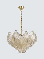 John Lewis Deco Shell Glass Matt Antique Pendant Ceiling Light - Champagne