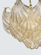 John Lewis Deco Shell Glass Matt Antique Pendant Ceiling Light - Champagne
