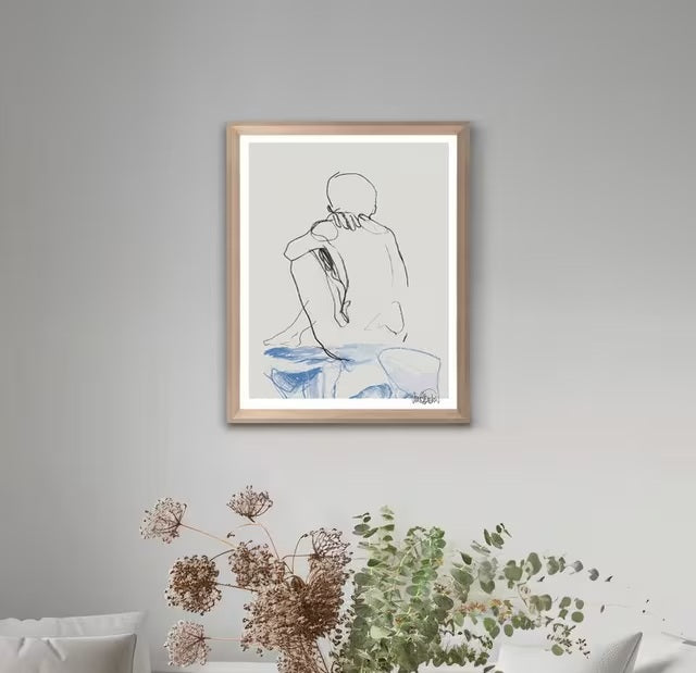 Brookpace Lascelles Anna Bulow 'Zen' Framed Print & Mount 75 x 55cm - Grey