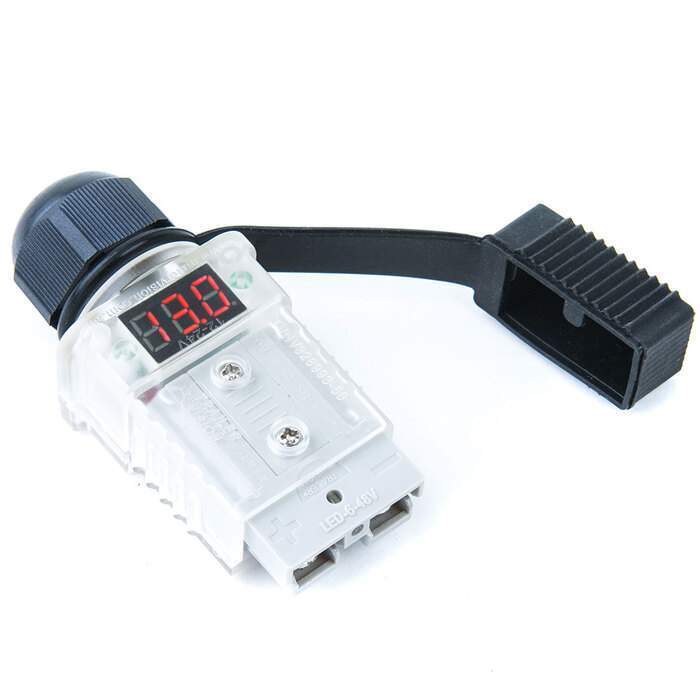 Anderson Plug Voltmeter with Voltage Display - 50A, Black