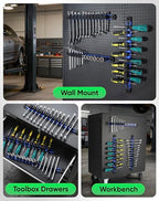 ALOANES Magnetic Screwdriver Organizer 36-Slot Blue 3PC for Toolbox - color: Blue