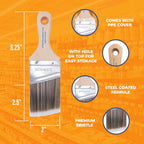 Vermeer Paint Brushes, 2 Inch Stubby Angled Paint Brush, Cut-in, 4 Pack