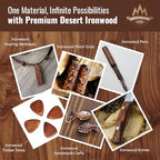 IECAP LLC Ironwood Knife Scales Exotic Wood Knifes Handles — 5.12" x 1.25" x 0.37", 10 Pieces — Natural Wood Handle Material – Blanks Scales Tool Grips for Custom Knives DIY Crafts