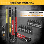 Magnetic Nut Driver Bit Set, 35-Piece Extra Long Nut Driver Set for Impact Drill, Metric & SAE, PH1 & PH2 Screwdriver Bits 1/4 Drive Shank Adapter Extension, Durable for Professional Projects - style: 35-Piece Nut Driver Set