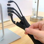 Zipper Cable Sleeve by Wrap-It Storage - 24" x 4" (4-Pack) Black - size: 24in (4-Pack)