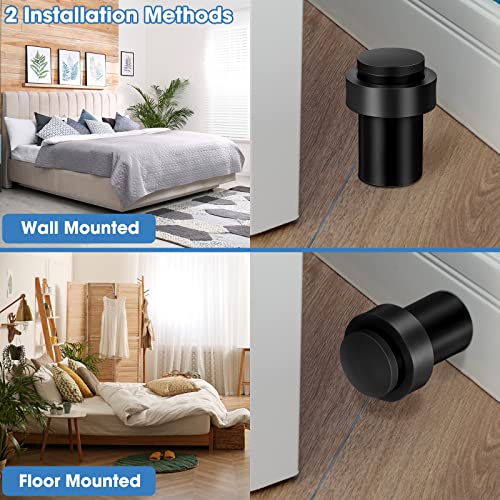 Chumia 20 Pcs Floor Mounted Door Stopper Stainless Steel,Black - color: Black